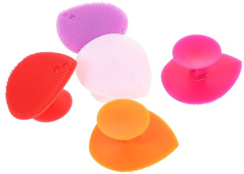 CORHAD 5 Stück Teiliges Silikon Herzförmige Massage Reinigungspinsel für Gesicht und Kopfhaut Weich Multifunktional Bpa frei für Empfindliche Haut und Sanfte Pflege