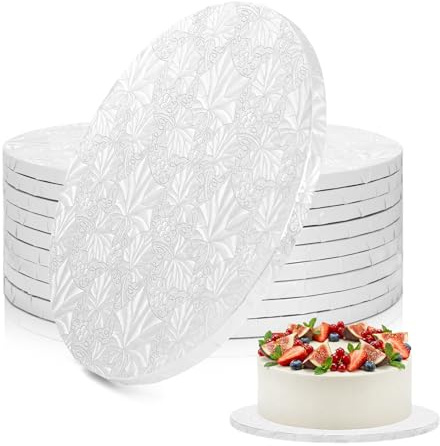 Ohuhu 10 Stück Cake Board, 30 cm x 12 mm Tortenunterlage für 8-11 Kuchen | Cake Drum Tortenplatte mit Umwickelten Kanten, Fettdichte Stabilität, Ideale für Transportieren und Präsentieren