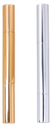 NIYANGLE Lip Gloss Pens and Nail Polish Applicators Easy to Carry and Store 2pcs 3ml Empty Cosmetic Container Made of Plastic and Aluminum for Professional Use Or Keeping in Your Purse Or Random Color