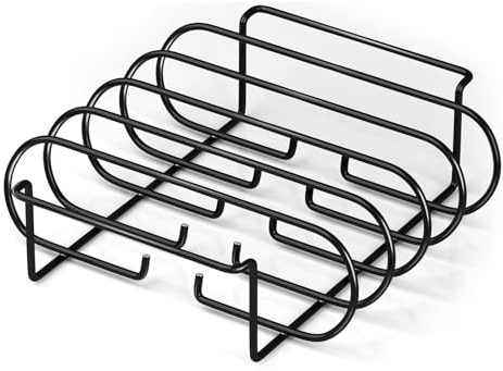 Lunaobrik Gerippter Ständer für Grill, groß, vertikal, mit 4 Schlitzen, für Küche, Haushalt, Grill, Outdoor, Camping