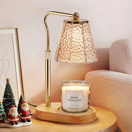 Tuocal Candle Warmer Lamp with Timer Dimmable, Height Adjustable Candle Warmers with 2 Bulbs, Wax Melt Warmer for Home Bedroom Decor House Warming Gifts for Women