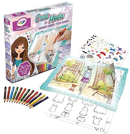 CRAYOLA Creations - Kreieren Sie die Mode, Leuchttafel zum Kreieren einer Modesammlung, kreative Aktivität und Geschenk für Mädchen und Jungen, ab 6 Jahren, 25-5980