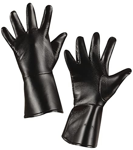 W WIDMANN MILANO Party Fashion 8533B - Handschuhe für Kinder, Schwarz, für mehrere Charaktere, in Lederoptik, Karneval, Halloween, Mottoparty