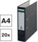 Centra Standard-Ordner, Wolkenmarmor, 20er Pack, Recycling, Blauer Engel, LGA Zertifikat, A4, 8 cm breit, bis zu 600 Blatt (80 g/m²), Kantenschutz, Griffloch, schwarz, 220105