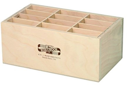 Koh-I-Noor 9475 - Stiftebox Aufbewahrungsbox Pinselbox Stifteköcher aus Holz