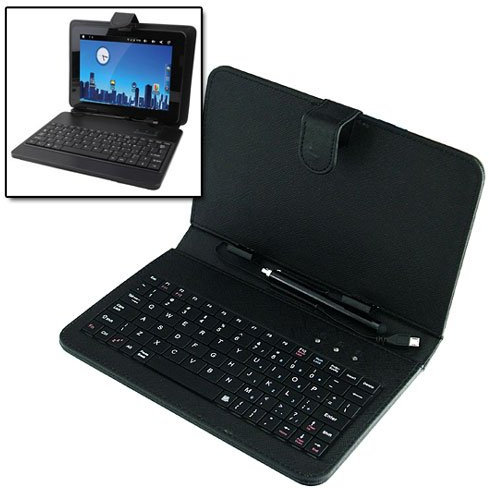 Benross 49440 Keyboard Case Bundle for 10 inch Tablet (Faux Leather Protective Case, Stylus Pen, Screen Protector)