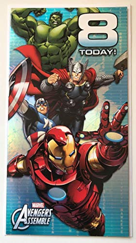 Marvel Avengers Assemble 8 Today. Geburtstagskarte