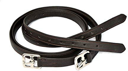 Equipride Steigbügel aus Kalbsleder, nicht dehnbar, Schwarz/Braun (Braun, 127 cm)