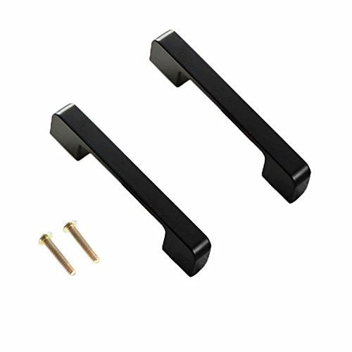 FBSHOP(TM) 2PCS Flat Black Cabinet Handle Square Bar Kitchen Door Knob Furniture Drawer Pull Furniture Handles
