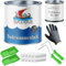 Halvar 2K Badewannenlack im Set - Badewannenbeschichtung inkl. Farbroller, Handschuhe & Entfetter - Badewanne streichen mit Emaille Lack (2,5 L, Grau)