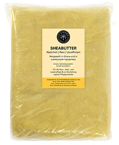 LASOYI Sheabutter Bio Wildsammlung 100% Traditionell Unraffiniert (5Kg) Handarbeit Ghana Vegan Fair Gehandelte Naturkosmetik im Nachfüllpack