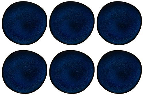 Villeroy & Boch LAVE BLEU Frühstücksteller Größe: Ø 23cm, 6er Set, in der Farbe Blau aus Steingut, 1042612640-SET6