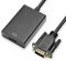 OcioDual Analog VGA Stecker auf Digital HDTV Buchse Adapter Konverter mit 3.5mm Audio Klinkenstecker Konverterkabel AUX Schwarz
