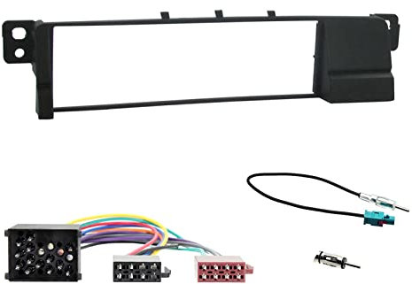 Full Car Stereo Installation Kit compatible with BMW 3-Series (E46) 1998-2005 | Single DIN Fascia, ISO Harness and Antenna Adapter