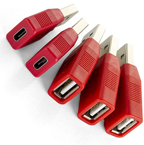 NTW USB Data Blocker/Charger Adapter - Secure Charging, Data Sync Protection, Juice Jacking Prevention - Charge Only (5PK) NUSBX-KDL-A3C2