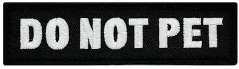 Café Viereck ® Hundehalsband Hundegeschirr Patch für Hunde mit Klett - 11 x 3 cm (Do not pet)