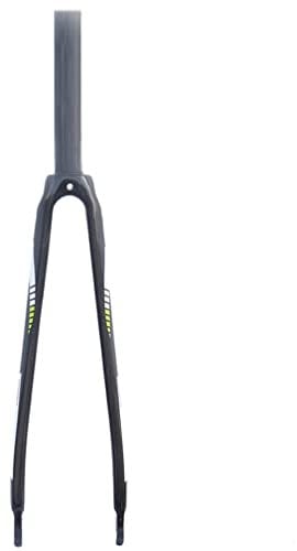 HSQMA 700C Road Bike Rigid Fork Carbon Fiber C/V Brake Bicycle Front Fork 1-1/8'' Straight Threadless Quick Release (Color : Green 700C)