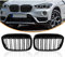 Yucss, Für Kühlergrill Und Kühlergrill 1 Paar Kühlergrill Glänzend Schwarz Frontschürzengitter, Für BMW X1 F48 F49 2016+ 51117383363/51117383364