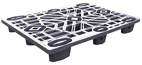Colleoni.EU EPAL BANCALE PALETTE EN PLASTIQUE (PP) Lot de 2 pièces, charge statique 800 kg, débit dynamique 600 kg, 80 x 120 cm (noir, 80 x 120 cm) (2)