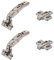 2 x siwitec Blum CLIP top BLUMOTION 155° Scharnier INSERTA mit Feder, Softclose, vernickelt, Eckanschlag, inkl. Kreuzmontageplatten
