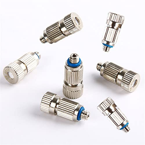 50 Piezas Boquilla de Nebulización De Latón, Boquilla Atomizadora de Alta presión con conector rápido de interfaz de 3/8, Boquilla de Enfriamiento y Humidifi(Size:0.2mm,Color:Solo boquillas de latón)