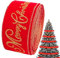 mingchengheng Weihnachtsband mit Draht, breites Band für Weihnachtsbaum | Stoffband - Kreatives, stilvolles, dekoratives, langlebiges Weihnachtsband mit Draht und Buchstaben