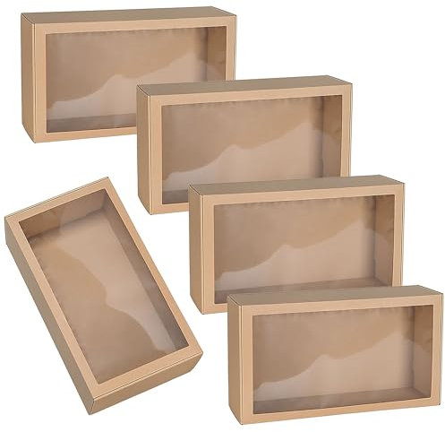 sarcia Rechteckige Form Box mit Fenster, Geschenkbox 55x30x15cm x5
