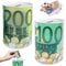 YOUYIKE 2 Stück Spardose, 10 x 7.5 cm Metall Eurospardose, 100/200 Euro Geldspardose, Sparbüchse Sparen Geldschein Banknote Metall Geschenkidee-Ideal für Geburtstag Weihnachten Jubiläum