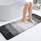 Homaxy Weich Badezimmerteppich 40x120 cm, rutschfest waschbar Badematte Flauschige Hochflor Badteppich Mikrofaser Saugfähig Badvorleger Duschvorleger (Schwarz)