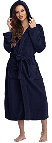 Generisch Bademäntel Für Damen Frottee Saunamantel, Unisex, Sauna Mantel Langem Gürtel Velour Flauschig, Bademantel Mit Kapuze Aus Baumwolle, Flauschig Unisex Leichter Morgenmantel Kuschelig