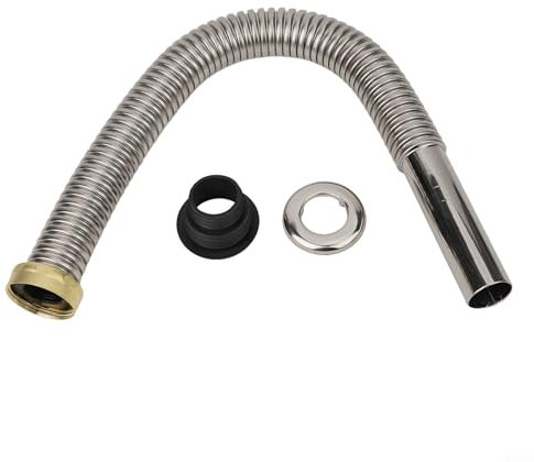 Yuanpgky Flexible Stainless Steel Drain Hose, 60cm, Silver, 1 Pack