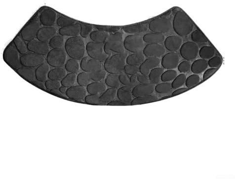 Besttoolifes Washable Curved Mat For Bathroom, Curved Shower Mat, Non-slip Bottom Mat, Fanned Shower Mats, Washable Corner Bath Tub Floor Carpet, for Bathroom Floor, Non Slip Bottom(black)