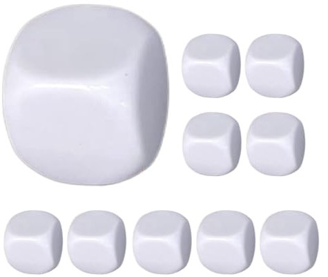 Leere Würfelwürfel, Acryl Würfel leer, 10X Acryl abgerundete Würfelblöcke, Trocken löschen Blöcke leere Würfel für Spiel Klassenzimmer Lehre Mathematik Zählen Schulbedarf
