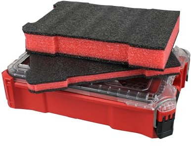 Werkzeugkasten, Schaumstoffeinsatz, 48-22-8435, passend für Milwauke Packout-Koffer, schützender Schaumstoff-Organizer für zerbrechliche Werkzeuge, stoßfeste gepolsterte Unterstützung, 2 Stück