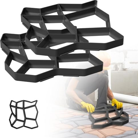 UISEBRT Pflastersteine,Unregelmäßig Beton Gießform,DIY Pflasterform für Beton,Zement,für das Basteln Garten,Weg,Menschen,43x43x4cm 2PCS