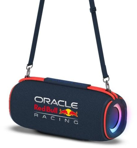 Nilox Red Bull Racing Force, Altavoz Bluetooth Portátil con Iluminación RGB, Potencia Máxima de 120W, Amplia Conectividad Incluyendo Bluetooth, USB, AUX, Resistencia IPX5