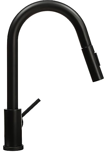 Touch On Küchenarmatur mit Ausziehbrause, Sensoren, Black, 360° schwenkbare Mischbatterie,Gravity Ball,für Küchenspüle, Einhebelmischbatterie,Schwarz