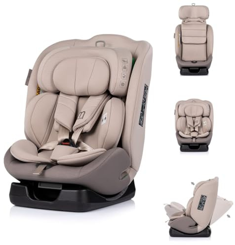 Chipolino Kindersitz Mondial i-Size (40-150cm) Liegeposition Kopfstütze Gurt beige