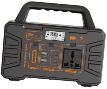 Ioensy Portable Power Station Portable Outdoor Power Station Compact Energy Storage Power Supply Backup Energy Supply with Real Time Display PP Body 150W