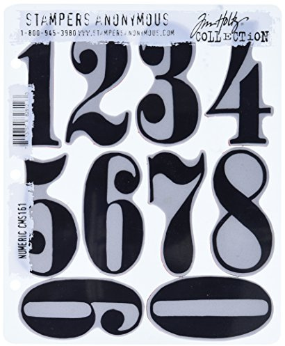 Tim Holtz Cling Mounted Stamp Sets Stampers Anonymous Numeric Rubber Stamp
