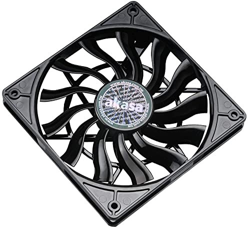 Akasa Slimfan | PWM Case Fan | 120mm PC Fan | 4-pin Cooling Fan | 120 x 120 x 15 mm | Black | Suitable for HTPC and Slim System | AK-FN078