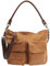 LECONI Schultertasche Ledertasche für Damen echtes Leder Natur großer Shopper Lederhandtasche für DIN A4 Damentasche Frauen Handtasche Veloursleder Wildleder 41x32x10cm cognac LE0039-V