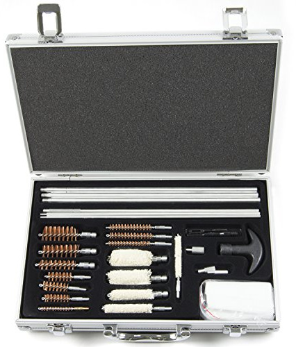 Nitehawk Deluxe Multi Gun Cleaning Set Kit Shotgun Air Rifle Pistol, Brass Brushes, Cleaning Cloth