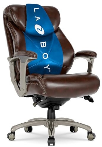 La-Z-Boy Cantania Ejecutivo Silla de Oficina de Piel Regenerada – Cafetera (marrón)