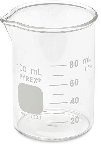 Corning Beaker, Pyrex, Griffin, Low-Form, Graduated, 100ml (Shelf Pack of 3)