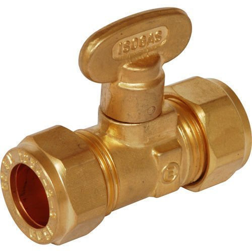 BoloFix 15MM Rigid Fan Knob Isolating Gas Approved Compression Valve, Brass, Globe Valve, 2 Ports, EN331, BS EN1254