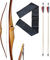 Franks-Castle Bogenset Longbow Langbogen von Eagle 68 20-45 lbs mit Hülle und Pfeilen 25 lbs