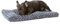 Amazon Basics Maschinenwaschbar Hundebett und Haustierbett für Kleine Hunde und Katzen - Waschbar und Strapazierfähig, 74 x 53 x 8 cm, Graue Wirbel