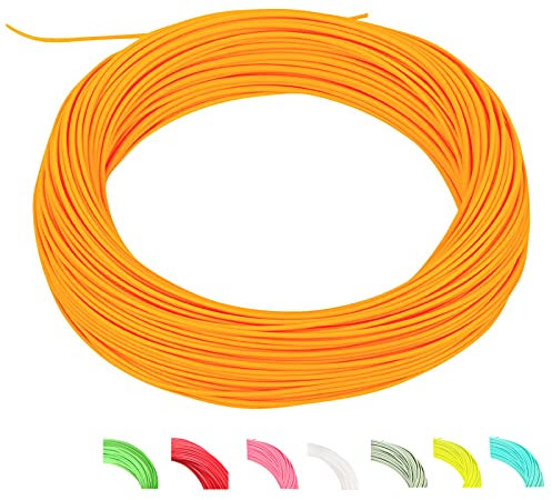 MAXIMUMCATCH Bestprice Fliegenfischen Schnur (Weight Forward, Schwimmende Fliegenschnur) und Fliegenschnur Combo mit Backing Vorfach und Tippet (1F/2F/3F/4F/5F/6F/7F/8F/9F/10F) (Orange, WF8F)