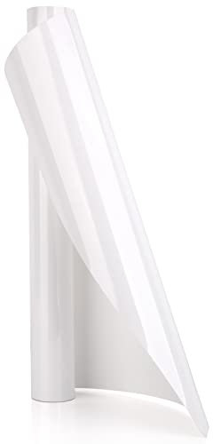 YURROAD Vinilo Textil Blanco 100cm x 30cm Vinilo Termoadhesivo Textile, Vinilo de Transferencia de Calor para la Tela HTV Vinilo de Hierro en la Camiseta (Blanco)